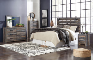 Drystan - Bedroom Set Beige 5 Pc. Dresser, Mirror, Chest, Panel Headboard, Nightstand King