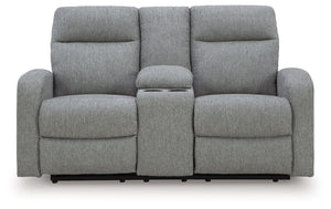 Gauntlet - Double Recline Loveseat With Console - Sterling