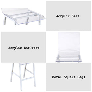 Nadie - Counter Height Chair (Set of 2) - Clear Acrylic & Chrome