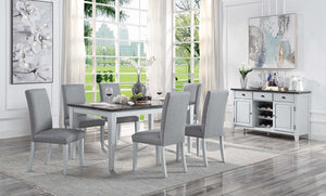 Lanton - Dining Table - Marble & Antique White Finish