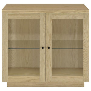 Tilbury - 2-Door Glass Front Accent Display Cabinet - Light Oak