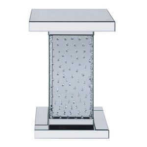 Nysa - 26" End Table - Mirrored & Faux Crystals