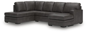 Lofton-Pike - Sectional Dark Gray 2 Pc. Right Arm Facing Chaise Sectional