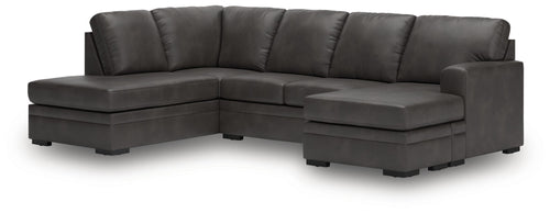 Lofton-Pike - Sectional Dark Gray 2 Pc. Right Arm Facing Chaise Sectional
