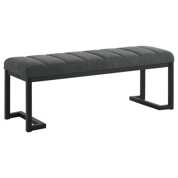 Mesa - Boucle Upholstered Tufted Accent Bench Dark Gray