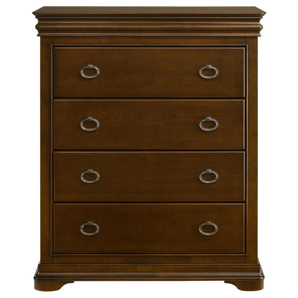 Garland - 4-Drawer Bedroom Chest Of Drawers - Brown Cherry