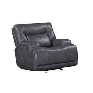 Titan - Glider Recliner With Power Headrest & Footrest - Gray