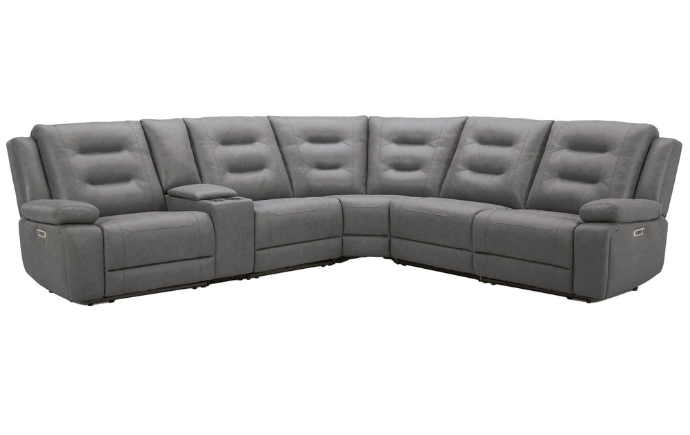 Caldwell - Modular Power Reclining Sectional Tahoe Fog 6 Pc. Sectional