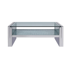Nysa - 47" Coffee Table - Mirrored & Faux Crystals