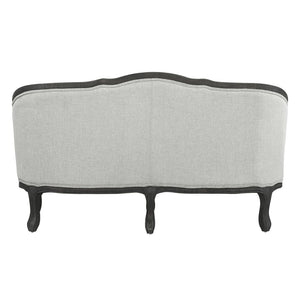 Samael - Loveseat With 2 Pillows - Gray Linen & Dark Brown