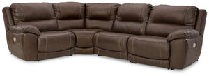 Dunleith - Power Reclining Sectional Dark Brown 4 Pc. Power Reclining Sectional