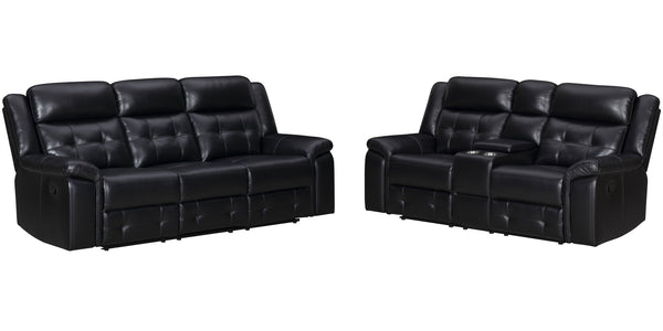 Clayton - Sofa Set Black 2 Pc. Sofa, Loveseat