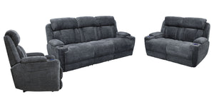 Dalton - Power Reclining Sofa Set Dark Gray 3 Pc. Sofa, Loveseat, Recliner