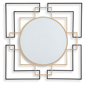 Oceanal - Accent Mirror - Black / Gold Finish