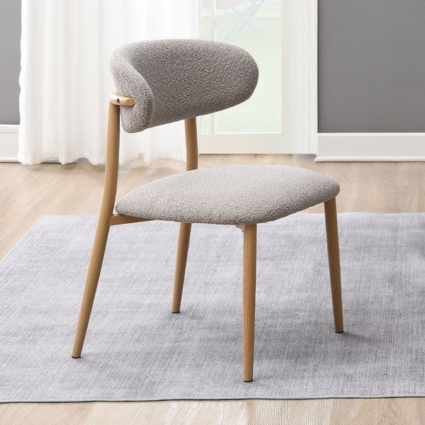 Kacey - Side Chair (Set of 2) - Gray Boucle & Natural