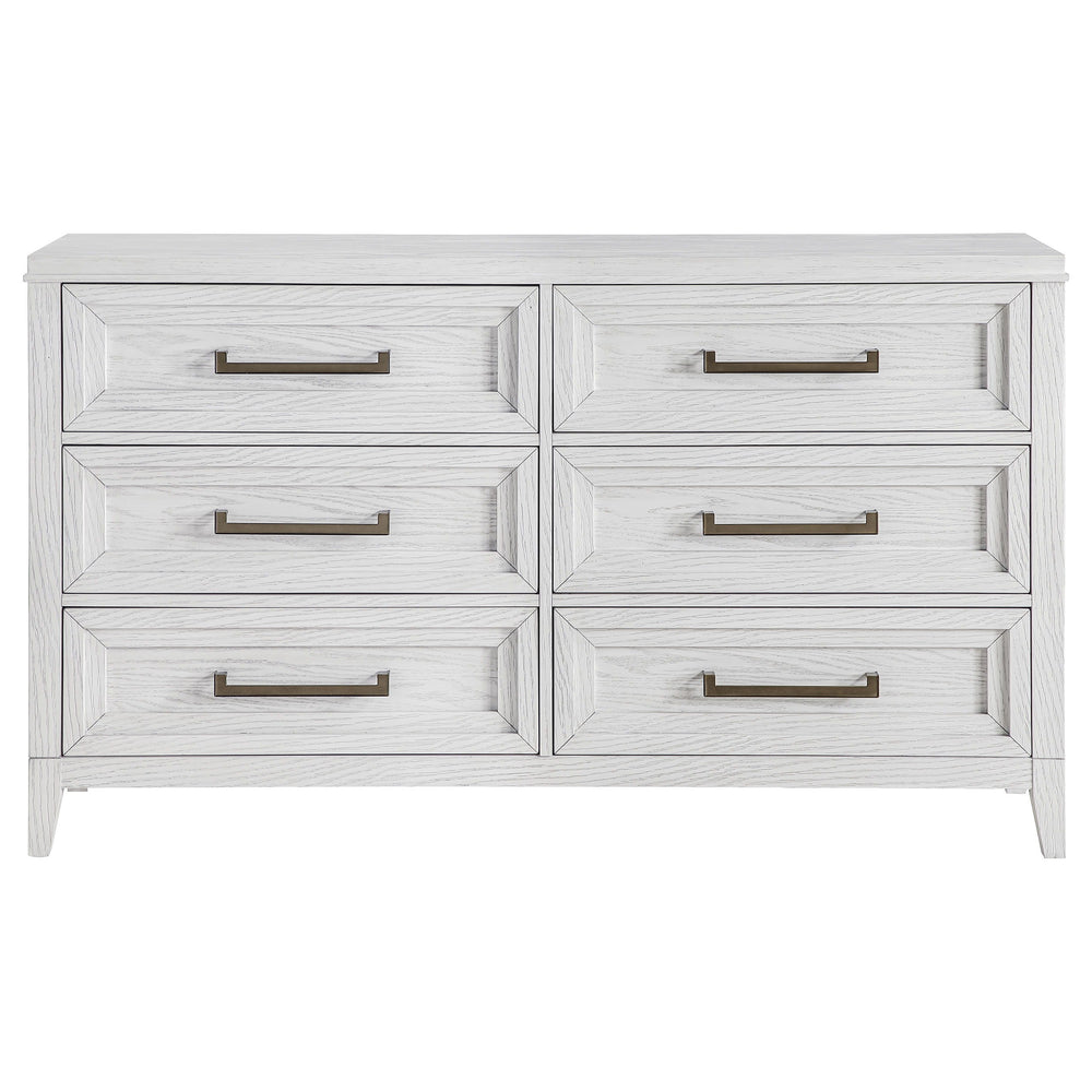 Marielle - 6-Drawer Bedroom Dresser - Distressed White