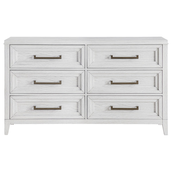 Marielle - 6-Drawer Bedroom Dresser - Distressed White