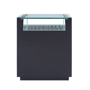 Nysa - 20" X 14" Accent Table - Mirrored & Faux Crystals