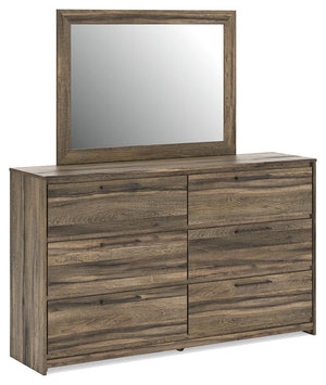Elbrim - Six Drawer Dresser Dark Brown Dresser & Mirror