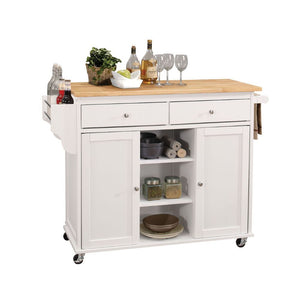Tullarick - Kitchen Cart Natural Wood Top