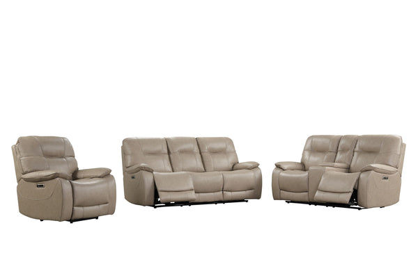 Axel - Power Reclining Sofa Loveseat And Recliner - Parchment