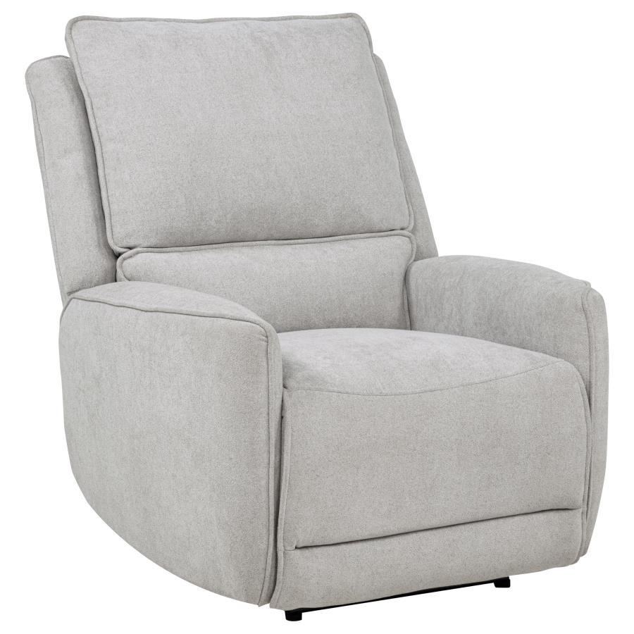 Sylmar - Chenille Upholstered Power Recliner Gray Reclining Chairs
