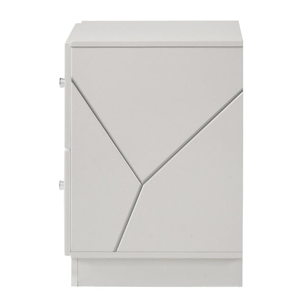Esther - Nightstand - White / Silver