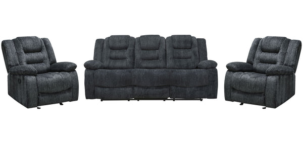 Bolton - Glider Reclining Sofa Set Dark Gray 3 Pc. Sofa, 2 Recliners