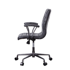 Barack - Office Chair - Vintage Black Top Grain Leather & Aluminum