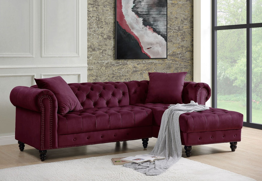 Adnelis - Sectional Sofa w/2 Pillows Red