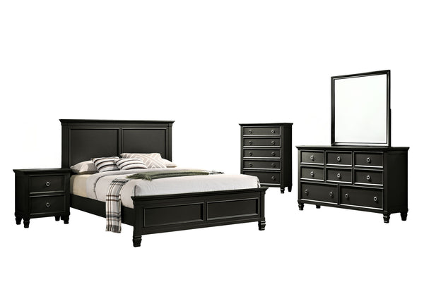 Tamarack - Bedroom Set Black 5 Pc. Bed, Dresser, Mirror, Chest, Nightstand King