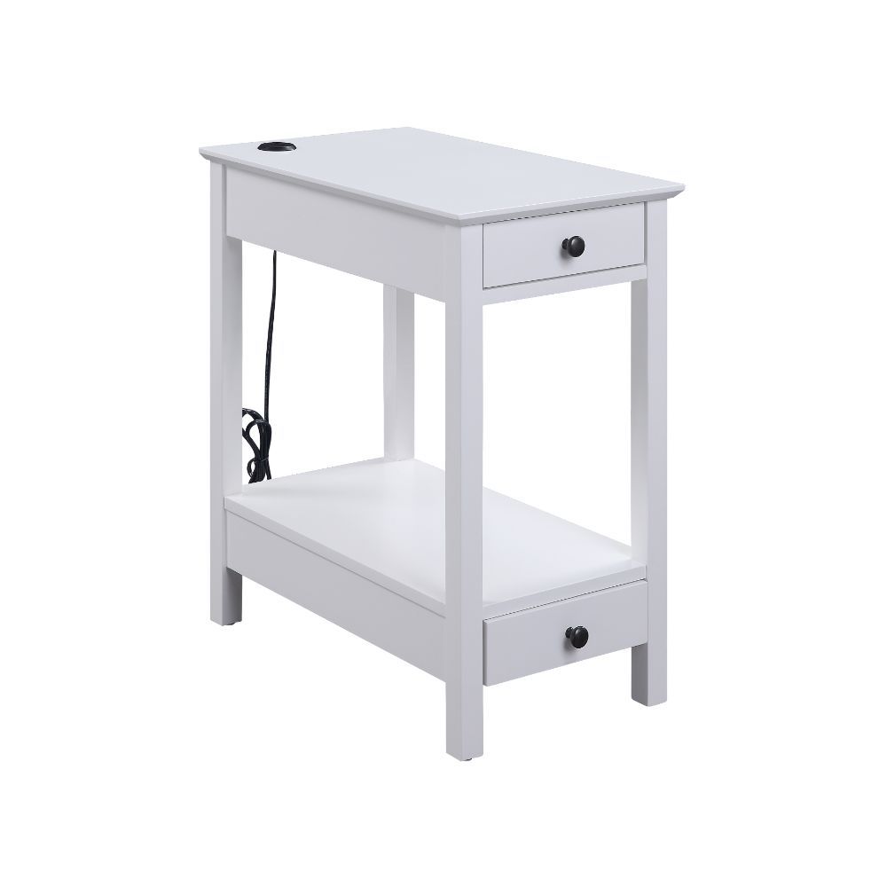 Byzad - Accent Table (USB Charging Dock) White