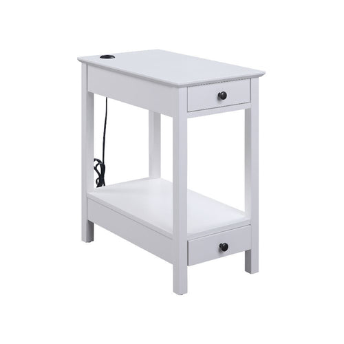 Byzad - Accent Table (USB Charging Dock) White
