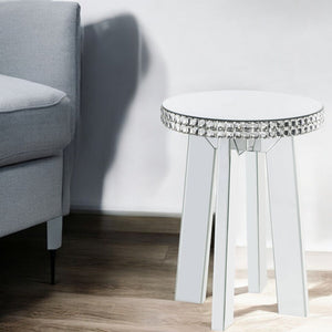 Lotus - End Table - Mirrored & Faux Ice Cube Crystals