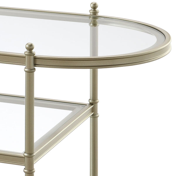 Zaba - TV Stand - Glass Top & Champagne