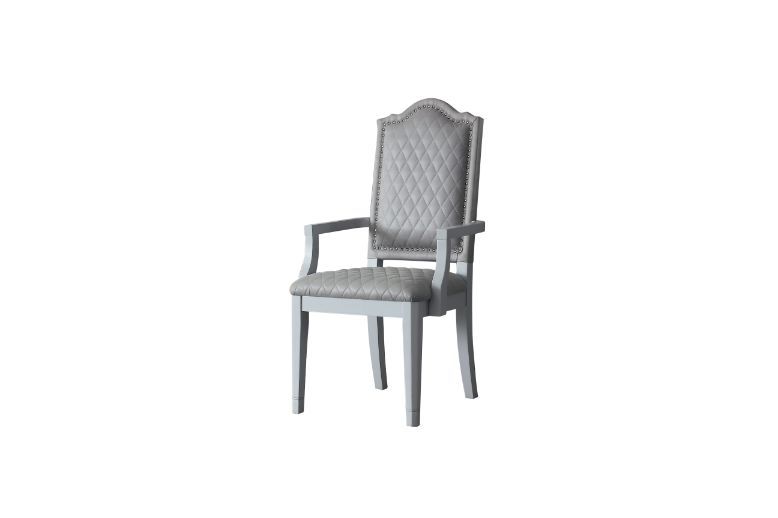 House Marchese - Arm Chair (Set of 2) - Two Tone Gray Fabric & Pearl Gray