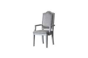House Marchese - Arm Chair (Set of 2) - Two Tone Gray Fabric & Pearl Gray