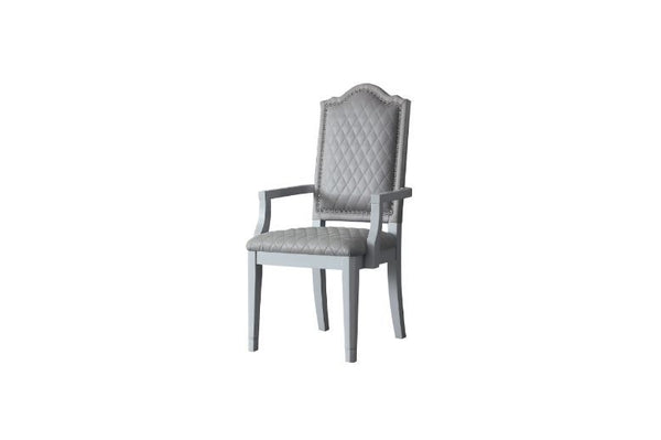 House Marchese - Arm Chair (Set of 2) - Two Tone Gray Fabric & Pearl Gray