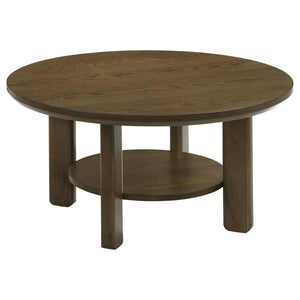 Ottowa - Round Wood Table With Shelf Dark Brown Coffee Tables