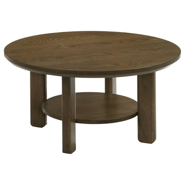 Ottowa - Round Wood Table With Shelf Dark Brown Coffee Tables