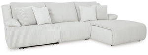 Top Tier - Reclining Sectional Gray 3 Pc. Right Arm Facing Chaise Reclining Sectional