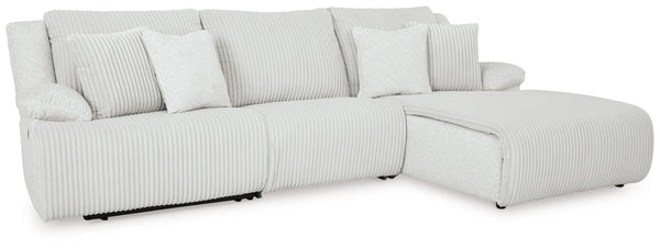 Top Tier - Reclining Sectional Gray 3 Pc. Right Arm Facing Chaise Reclining Sectional