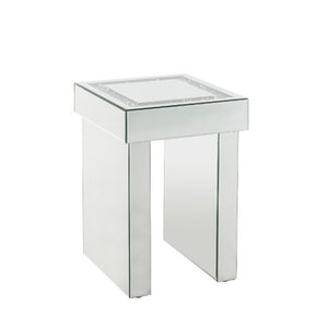 Noralie - 16" End Table With Faux Diamonds - Mirrored