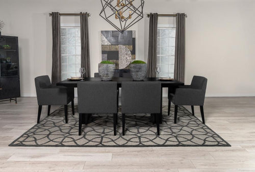 Catherine - Rectangular Dining Table Set Black 7 Pc. Table, 6 Chairs