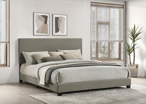 Dorian - Upholstered Panel Bed Gray California King Fabric