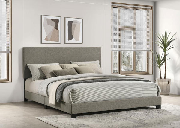 Dorian - Upholstered Panel Bed Gray California King Fabric