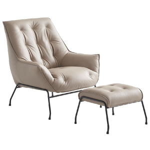 Zusa - Accent Chair & Ottoman Khaki