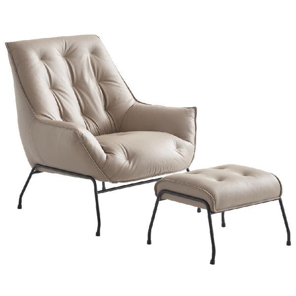 Zusa - Accent Chair & Ottoman Khaki