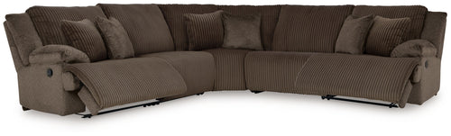 Top Tier - Reclining Sectional Dark Brown 5 Pc. Reclining Sectional
