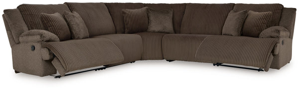 Top Tier - Reclining Sectional Dark Brown 5 Pc. Reclining Sectional